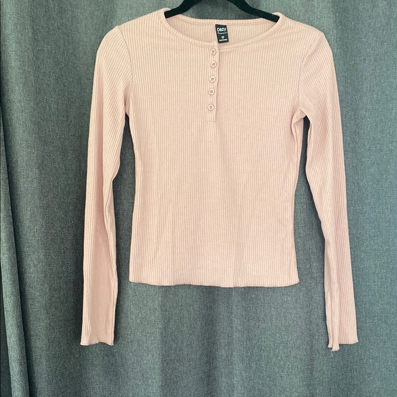 Dazy Tops - Pink Fitted Button Down Shirt